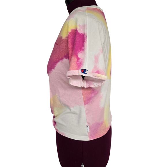 Women's Champion Colorful Front Tie Knot Cropped T-Shirt | Size Small - Picture 2 of 11